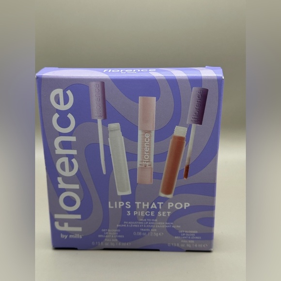 Florence by Mills Lips That Pop 3 Piece Set - Purple, Pink, Cream - Picture 1 of 3